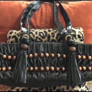 BCBGMaxAzria black leather handbag